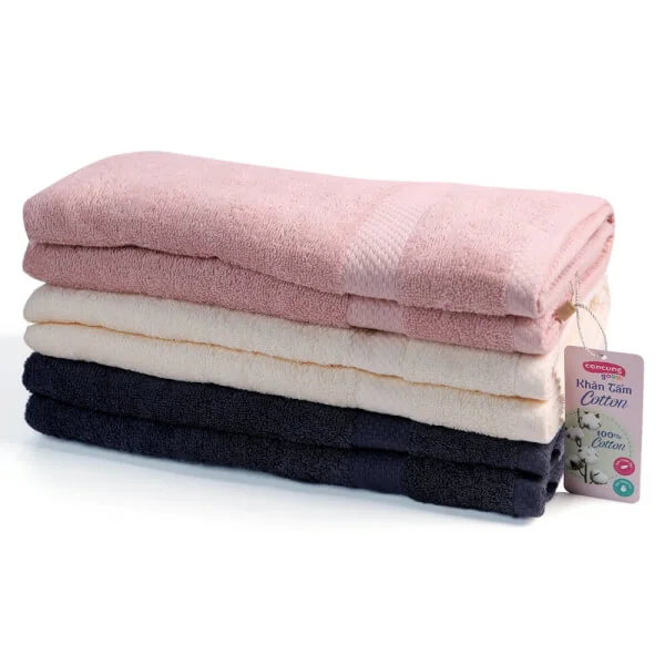 Khăn tắm cotton ConCung Good (Hồng)