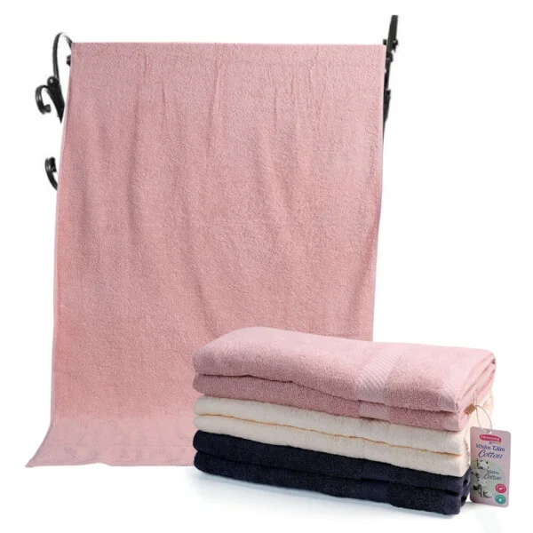Khăn tắm cotton ConCung Good (Hồng)