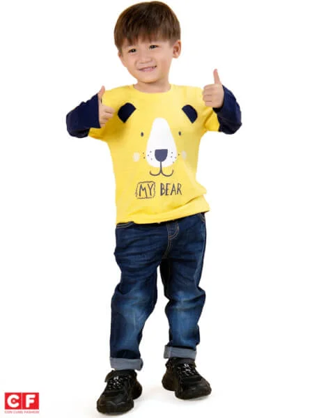 Áo thun bé trai tay dài CF B119019 Vàng