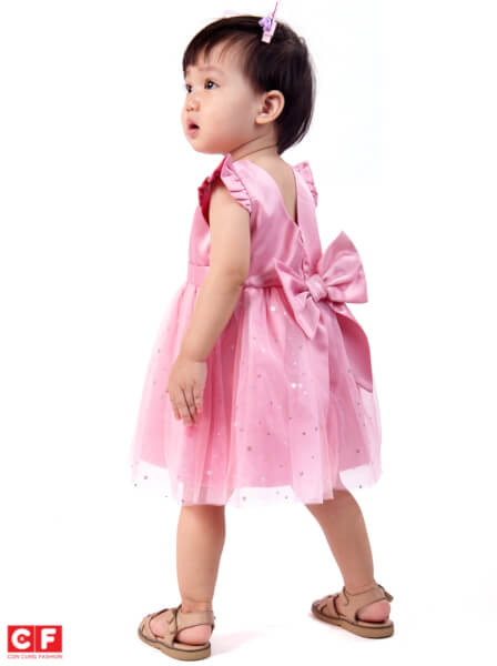 Đầm vải bé gái CF G119011 (9M,Hồng)