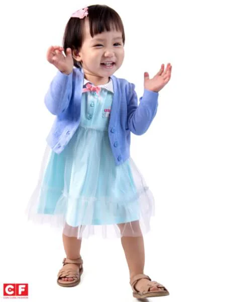 Áo khoác len bé gái CF G109023 Xanh