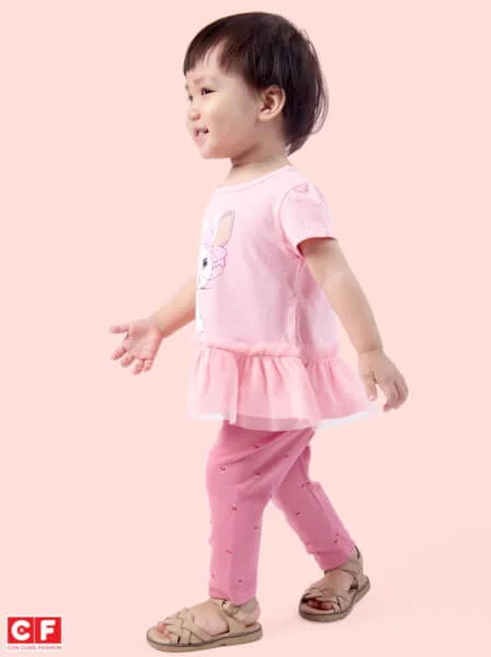 Áo thun bé gái tay ngắn CF G119004 (9M,Hồng)