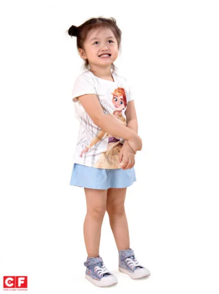 Quần thun bé gái ngắn CF G119025 Xanh