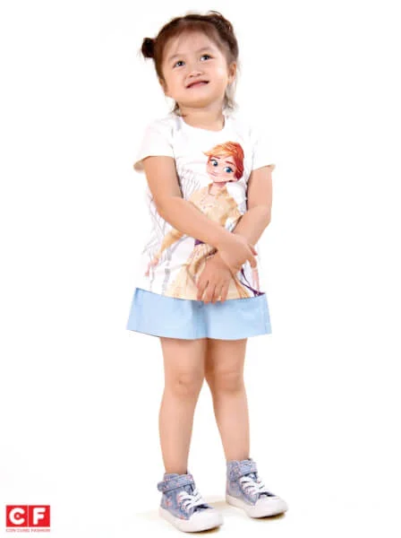 Quần thun bé gái ngắn CF G119025 Xanh