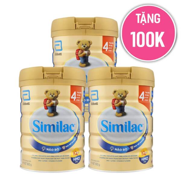 Sữa bột Combo 3 Lon Similac IQ 4 (HMO) hương vani 900g