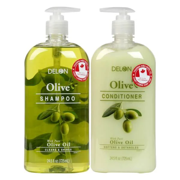 Combo Dầu Gội và Dầu Xả Tinh Chất Olive Delon