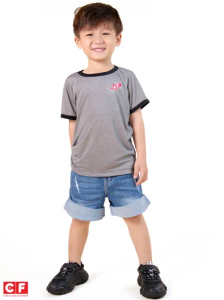 Áo thun bé trai tay ngắn CF B129036 (Đen)
