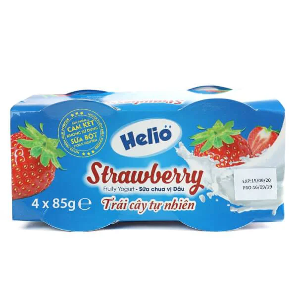 Sữa chua hoa quả Helio vị dâu 85g - Lốc 4