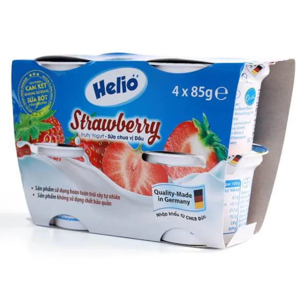 Sữa chua hoa quả Helio vị dâu 85g - Lốc 4