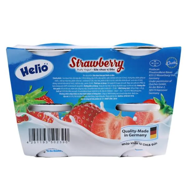 Sữa chua hoa quả Helio vị dâu 85g - Lốc 4