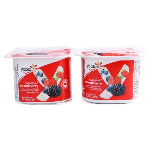 Sữa chua ít béo trái cây Yoplait hỗn hợp dâu 100g - Lốc 2 hủ