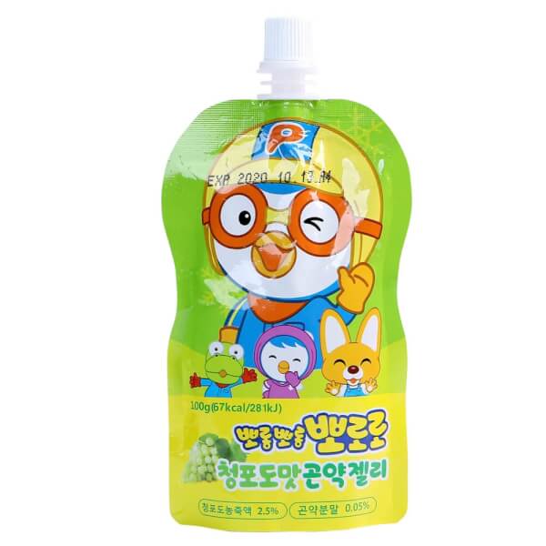 Thạch uống Pororo Konjac Jelly - Vị Nho Xanh