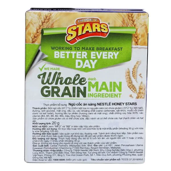 Thực phẩm bổ sung Ngũ cốc ăn sáng Nestlé Honey Star 20g