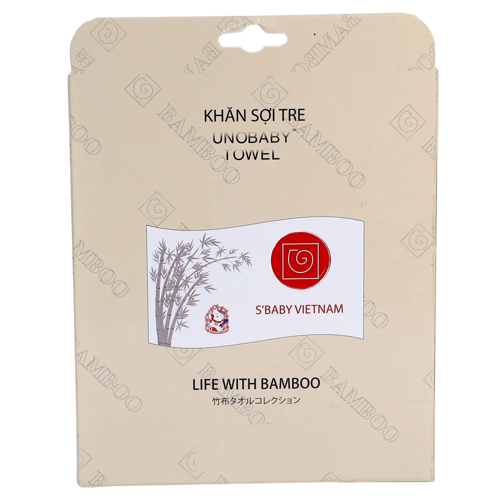 Khăn mặt sợi tre Unobaby 28x50 (1 hộp gồm 2 khăn)
