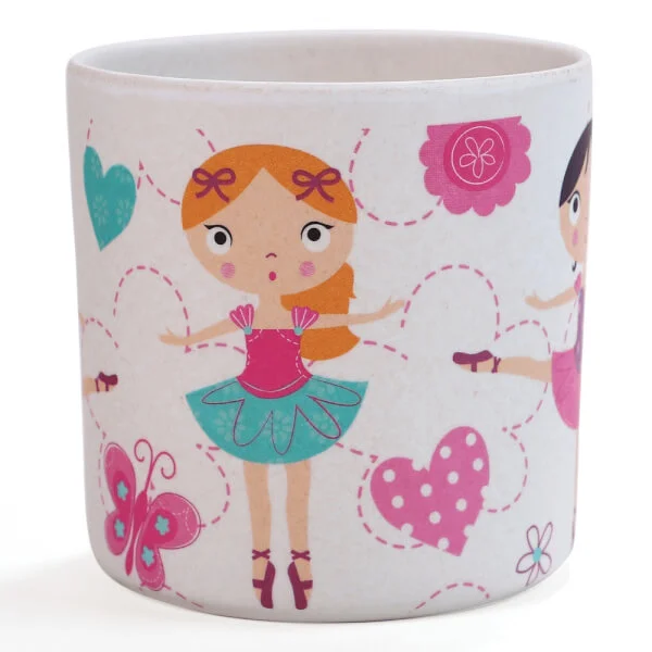 Ly uống nước sợi tre có tay cầm 350ml bé gái (DS21417BF, 7700)