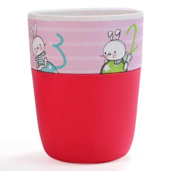 Ly uống nước sợi tre chống trượt 300 ml hình thỏ (DS21640BF-FS, 7922)