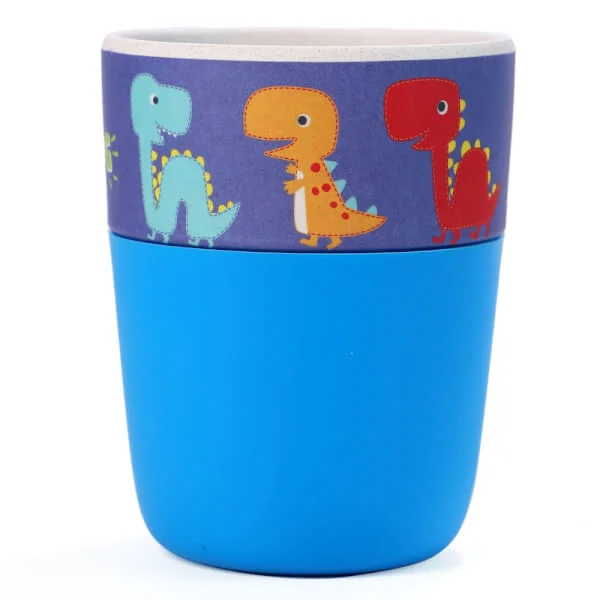 Ly uống nước sợi tre chống trượt 300 ml hình khủng long (DS21640BF-FS, 7921)