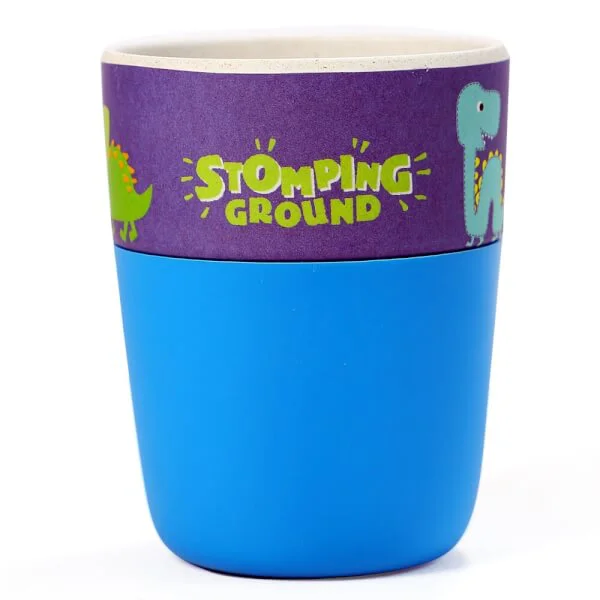 Ly uống nước sợi tre chống trượt 300 ml hình khủng long (DS21640BF-FS, 7921)