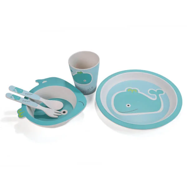 Bộ đồ dùng ăn uống sợi tre hình cá voi (DS50227BF(S/5), 7605)