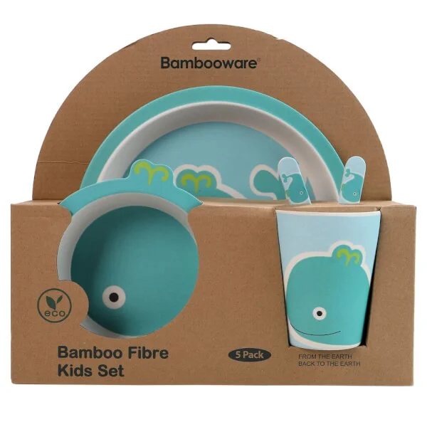 Bộ đồ dùng ăn uống sợi tre hình cá voi (DS50227BF(S/5), 7605)