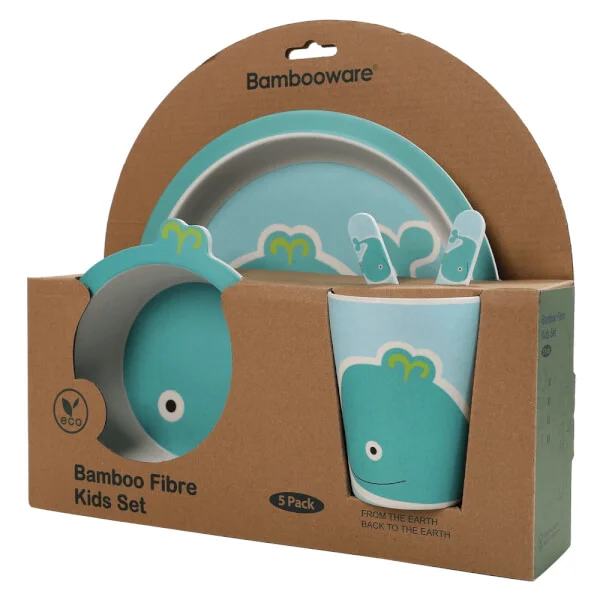 Bộ đồ dùng ăn uống sợi tre hình cá voi (DS50227BF(S/5), 7605)