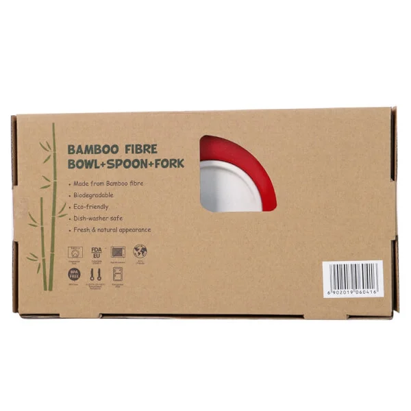 Bộ chén và muỗng nĩa sợi tre hình con cú (DS50529BF-FS, 7920)