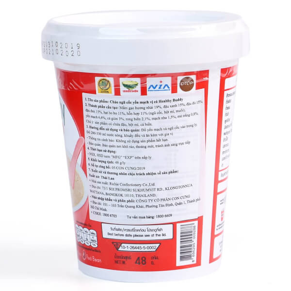 Cháo ngũ cốc yến mạch vị cá Healthy Buddy , 48g