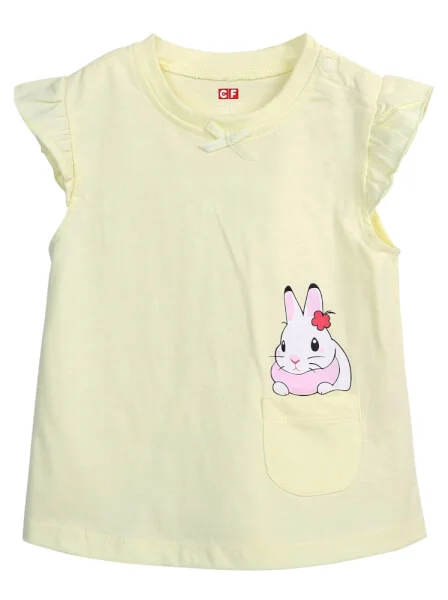 Áo thun bé gái tay ngắn CF G129057 Vàng