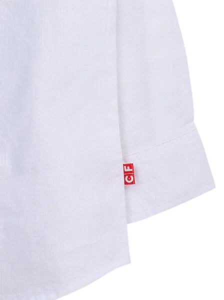 Áo vải bé trai tay dài CF B0120002 Trắng