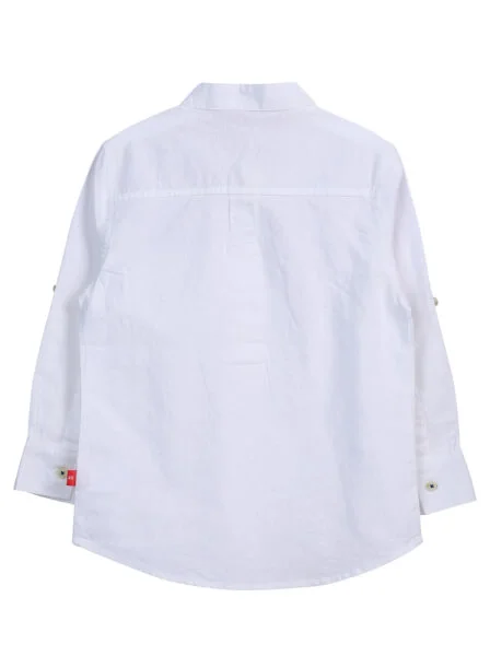 Áo vải bé trai tay dài CF B0120002 Trắng