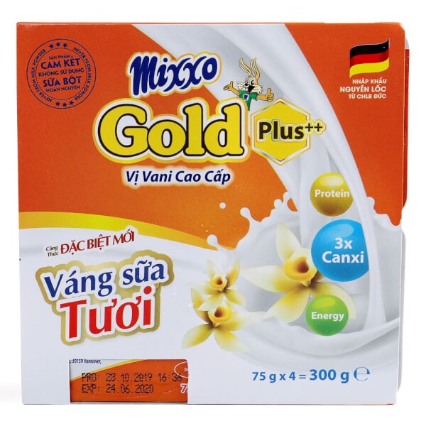 Combo 2 Váng sữa tươi Mixxo Gold 75g - Lốc 4