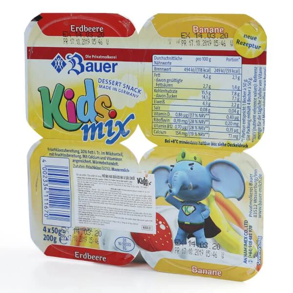 Combo 12 Phô mai hoa quả Kids Mix vị dâu chuối 50g - Lốc 4