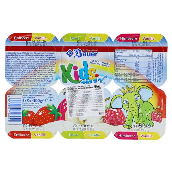 Combo 2 Pho mát sữa chua hoa quả Kids Mix Premium 50g - Lốc 6