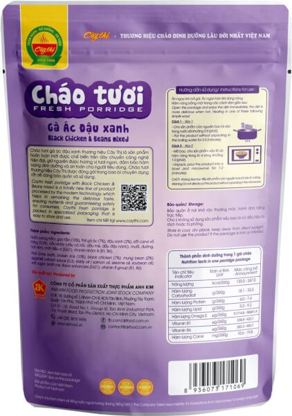 Cháo tươi Cây Thị Gà ác đậu xanh