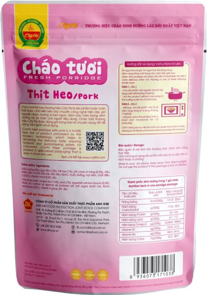 Cháo tươi Cây Thị Thịt heo