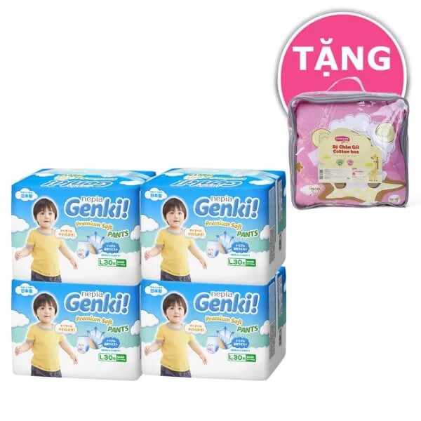 Combo 4 gói Tã quần Nhật cao cấp Genki (Size L, XL, XXL)