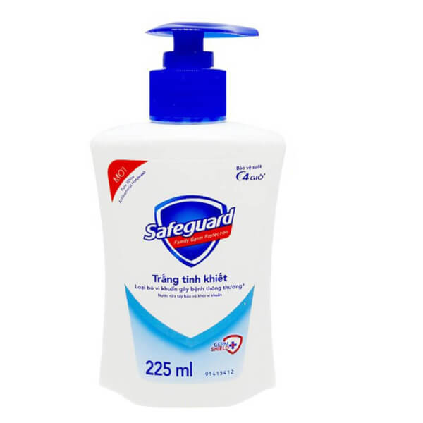 Nước rửa tay diệt khuẩn SafeGuard Trắng Tinh Khiết 225ml