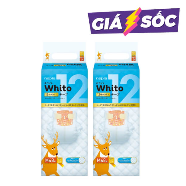 Combo 2 gói Tã dán siêu cao cấp Nhật Bản Whito (NB, S, M, L, XL)