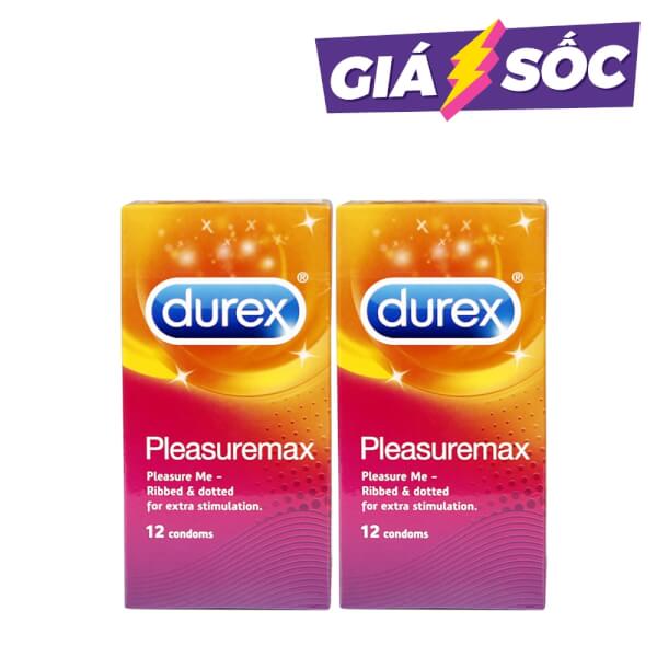 Combo 2 hộp Bao Cao Su Durex Pleasuremax hộp 12 gói