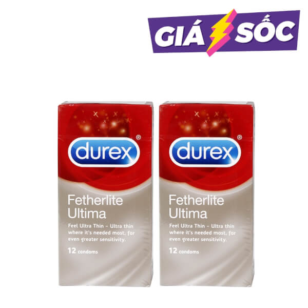 Combo 2 Bao Cao Su Durex Fether Ultima hộp 12 gói