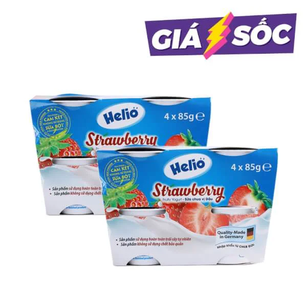 Combo 2 Sữa chua hoa quả Helio vị dâu 85g - Lốc 4