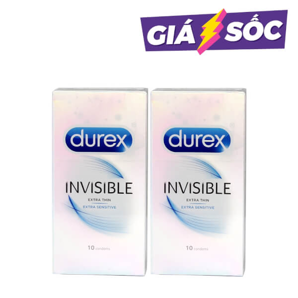 Combo 2 Bao Cao Su Durex Invisible hộp 10 gói