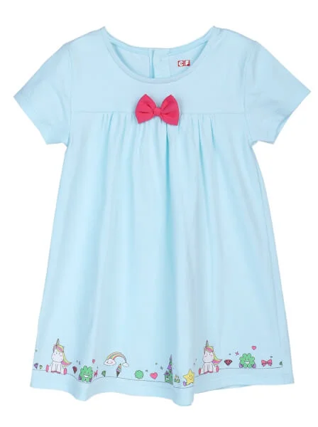 Đầm thun bé gái  CF G0220005 (9M,Xanh)