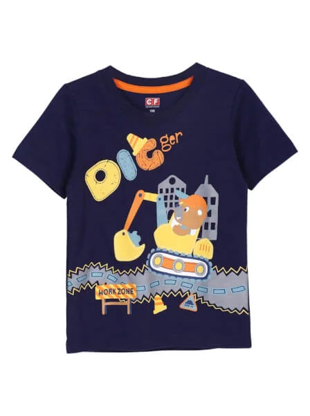 Áo thun bé trai tay ngắn CF B0120004 Xanh