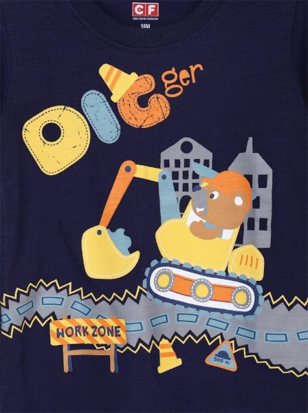 Áo thun bé trai tay ngắn CF B0120004 Xanh