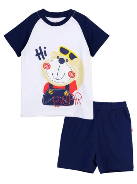 Bộ thun bé trai ngắn CF B0320011 Xanh đen