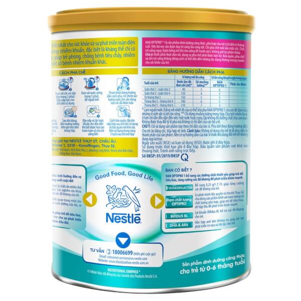 Sữa Nan Optipro 1 800g (0-6 tháng)