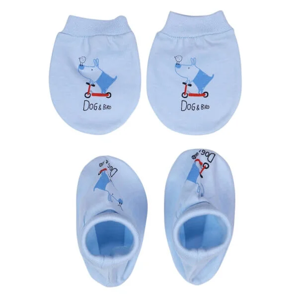 Bộ bao tay chân sơ sinh bo CF I099004 (NB,Xanh)