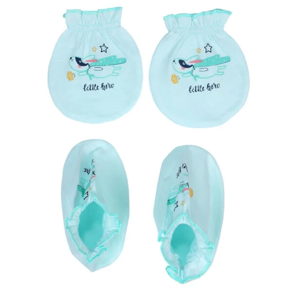 Bộ bao tay chân sơ sinh thun CF I099003 (NB,Xanh ngọc)