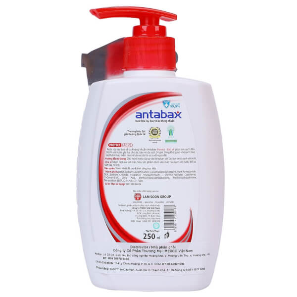 Nước Rửa Tay Kháng Khuẩn Antabax Protect 500Ml